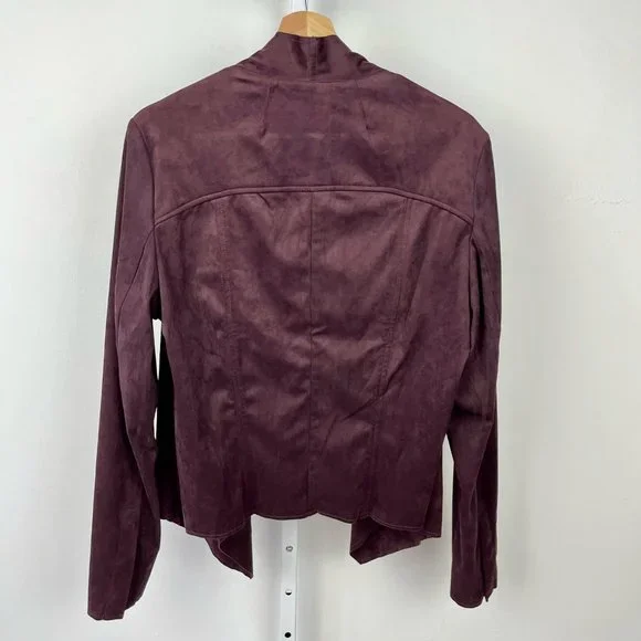 NWT Kut from the Kloth Tayanita Jacket Faux Vegan Suede Open Front Purple XL - Picture 2 of 5
